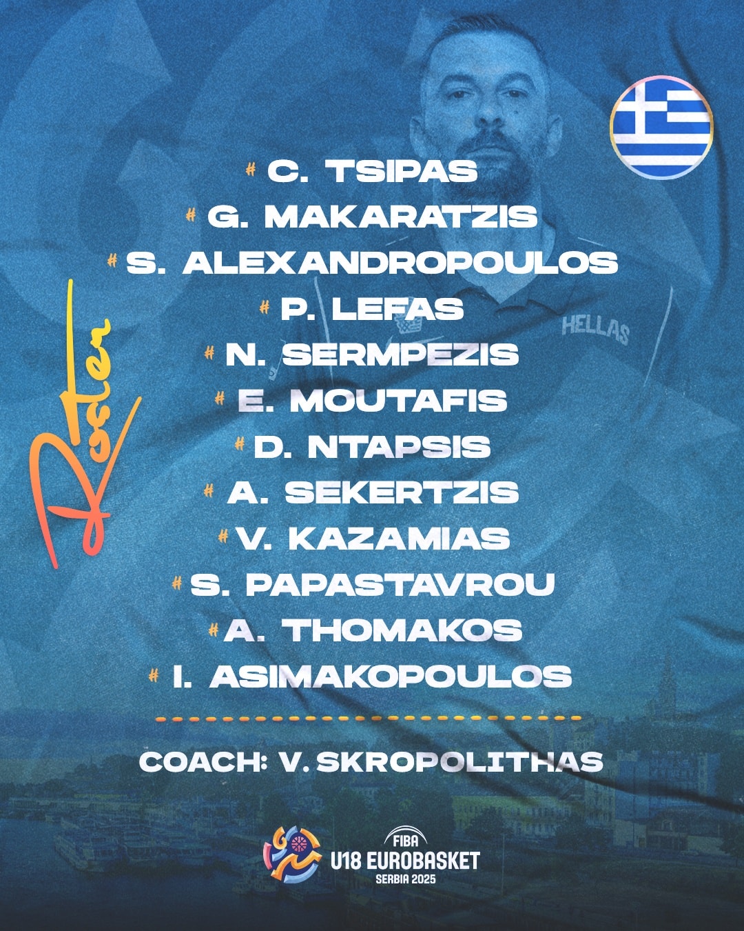 Εθνική Εφήβων: Με Λέφα και Καζαμία η 12άδα του Ευρωμπάσκετ
